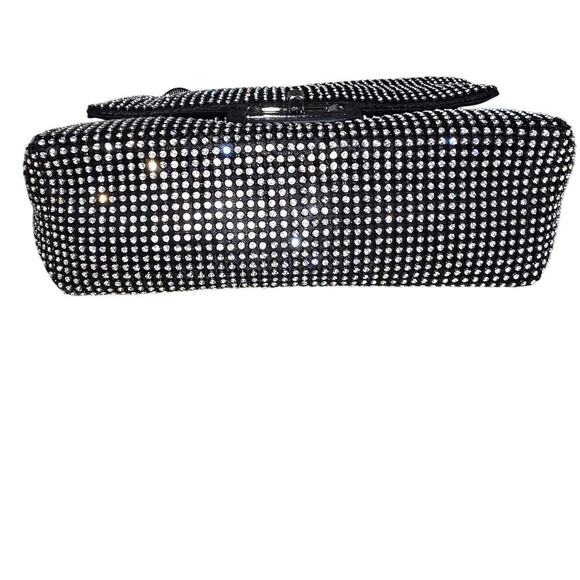 NEW Rhinestone Embellished Single Flap Twist Toggle MINI Bag 8x6x3 inches - Picture 9 of 9